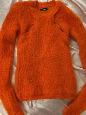 Isabel Marant Bright Orange Cutout Mohair Sweater